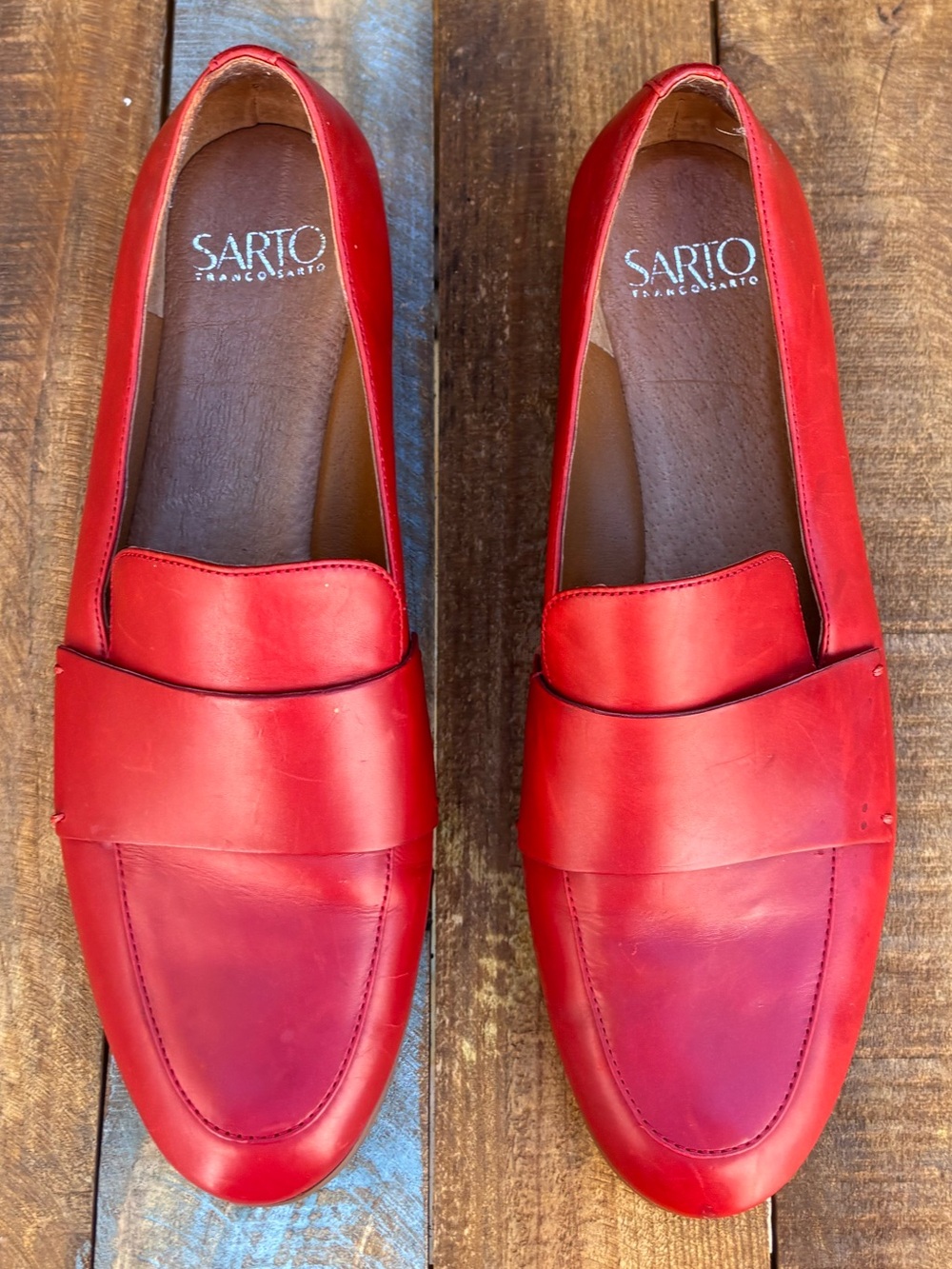 Frank Sarto A Kip Red Loafers